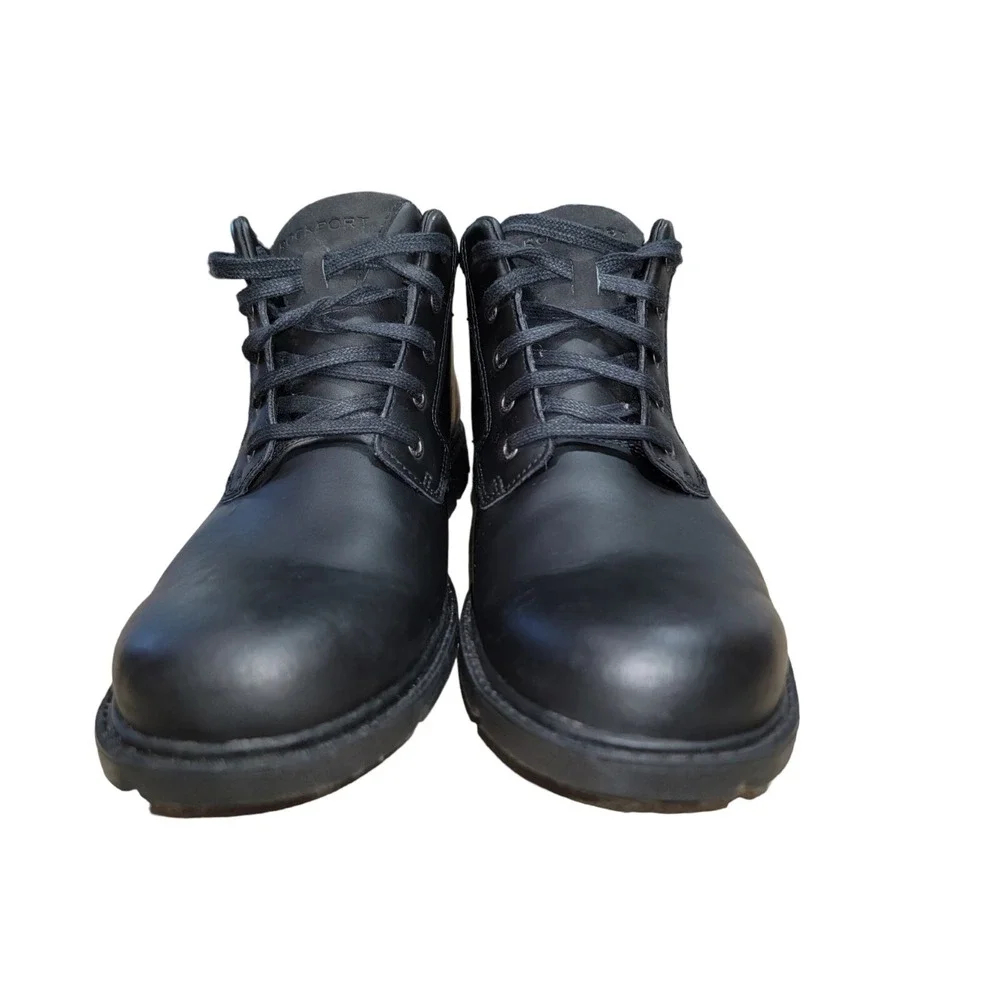 Rockport Storm Surge Men's Black Leather Waterproof Plain Toe Ankle Boots 10 M